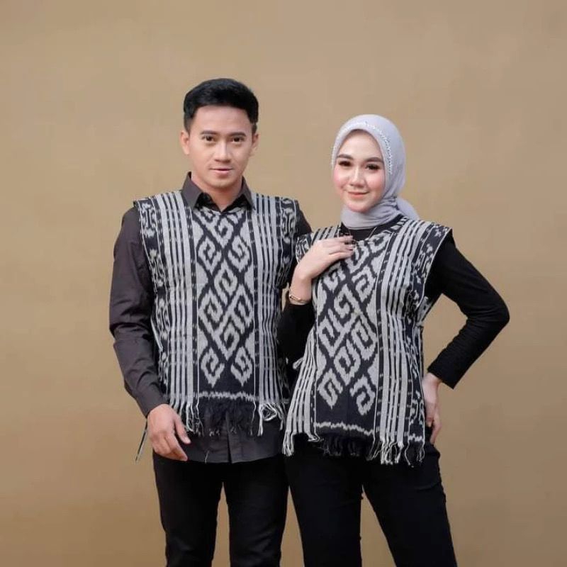 Jual GINZA RUMBAI vest tali / ginza vest / outer tenun troso / outer ...