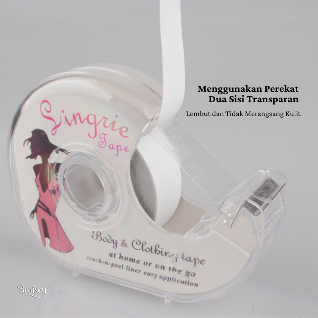 Jual BRAISEY Body Tape Transparan Invisble Bening Lingerie Dress Tape ...