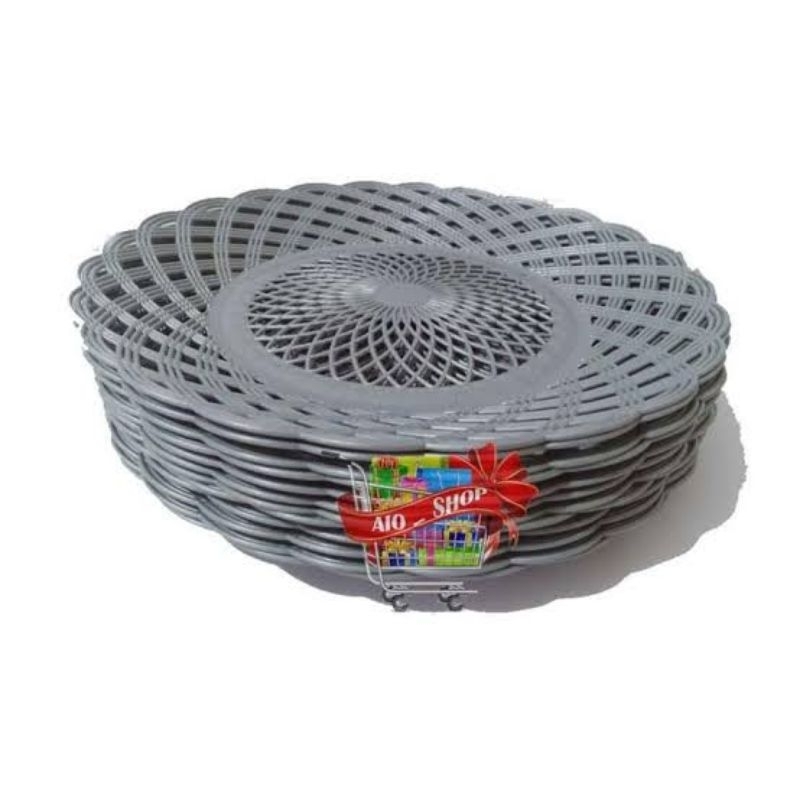 3 Lusin Piring Rotan Plastik Diameter 24 Cm Isi 36 Pcs - foto 3