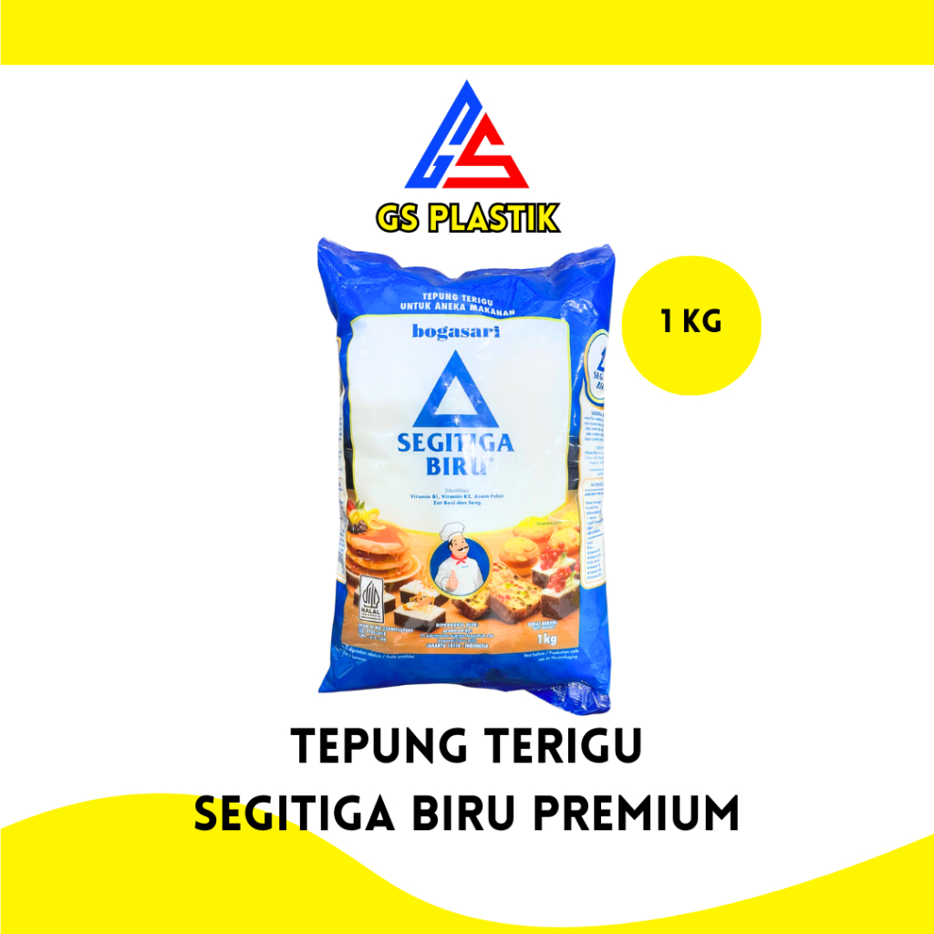 Jual Tepung Terigu Segitiga Biru Premium 1 kg Tepung Brownies Tepung ...