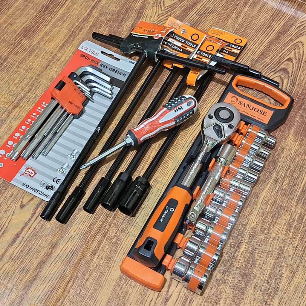 Jual Paket Tool Set 3 Pcs / Kunci Shock Sok Set 12 Pcs 8 - 24mm + Kunci ...