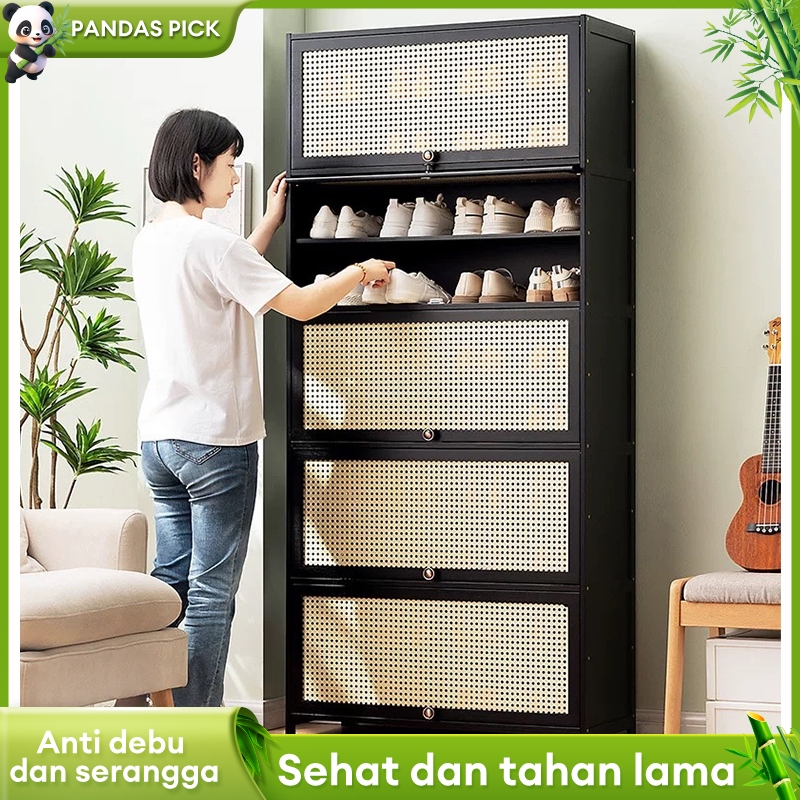 Jual Lemari Rak Sepatu Hitam Sederhana Modern Lemari Foyer Lemari ...