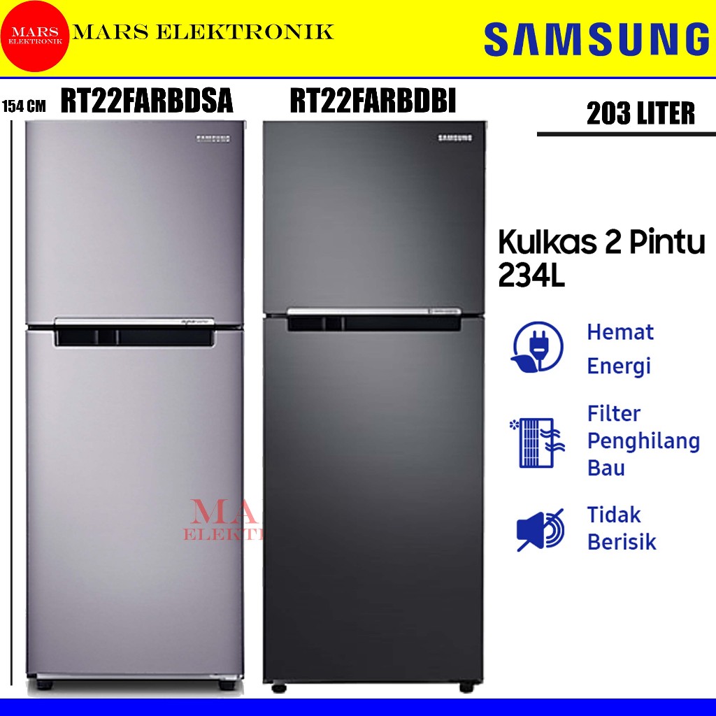 Jual KULKAS SAMSUNG RT22FARBDSA / RT22FARBDBI - 234 LITER - DIGITAL ...