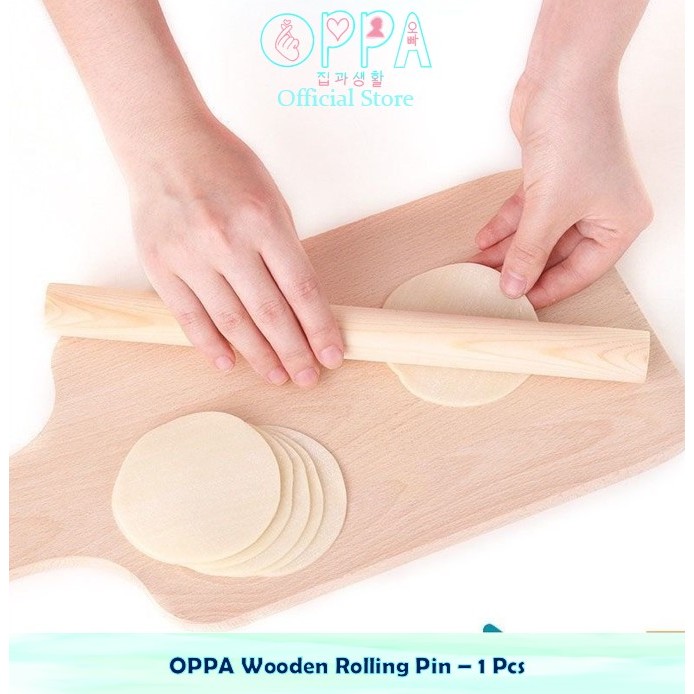 Jual OPPA Wooden Rolling Pin 28cm - 1 Pcs Penggiling Adonan Kayu Stik ...