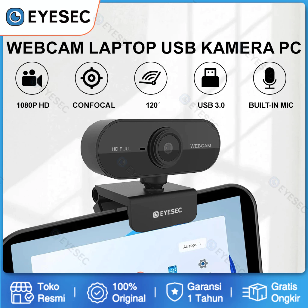 EYESEC Webcam Laptop 1080P USB Kamera PC Full HD