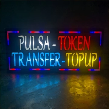 Lampu Pulsa Token Transfer Top Up Lampu Sign Lampu Led Iklan Papan Lampu RGB