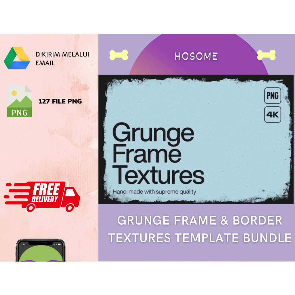 Jual Grunge Frame & Border Textures Template Bundle PNG | Shopee Indonesia