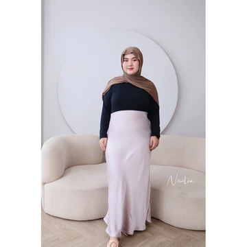 Rok Satin Long Skirt Premium Jumbo Xl 4xl By Nucleastyle