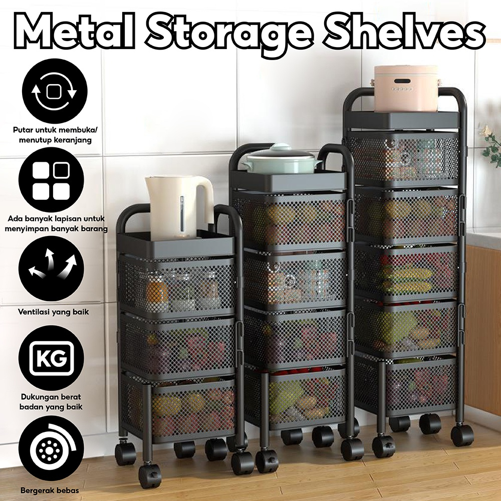 Bg Sport Rak Dapur Troli Besi Stainless Serbaguna Penyimpanan Multifungsi Dengan - foto 2