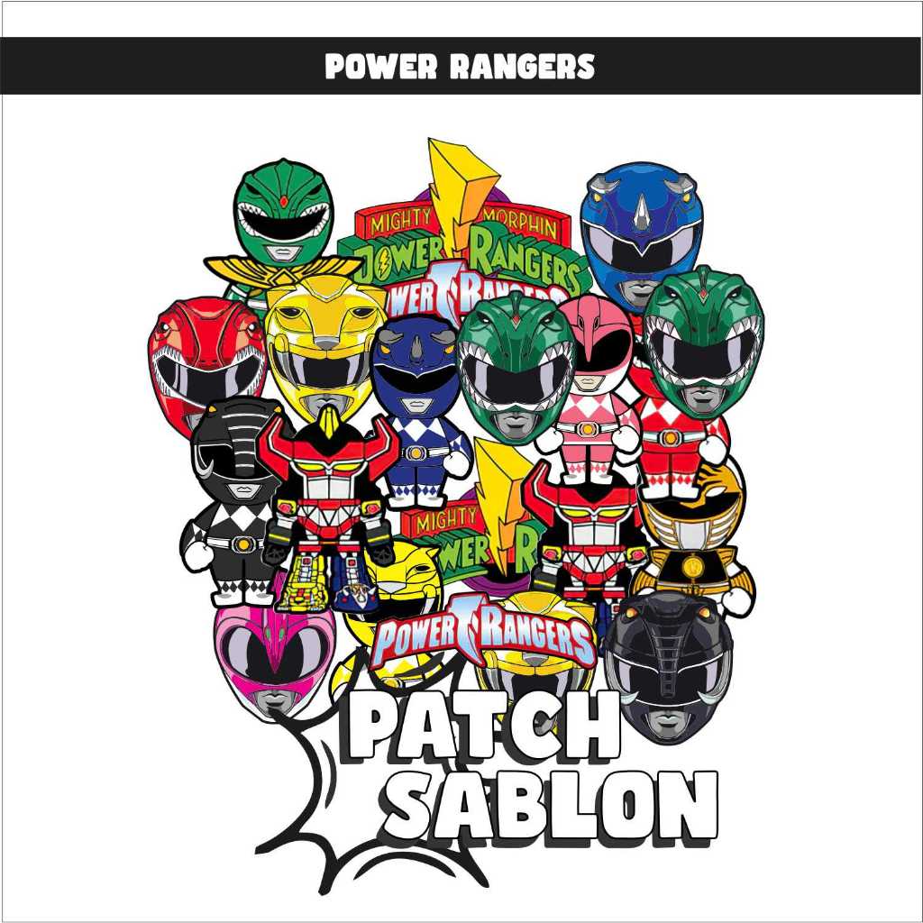 Jual GANTIBADJOE Sablon Patch DTF Ready to Press - Power Rangers ...