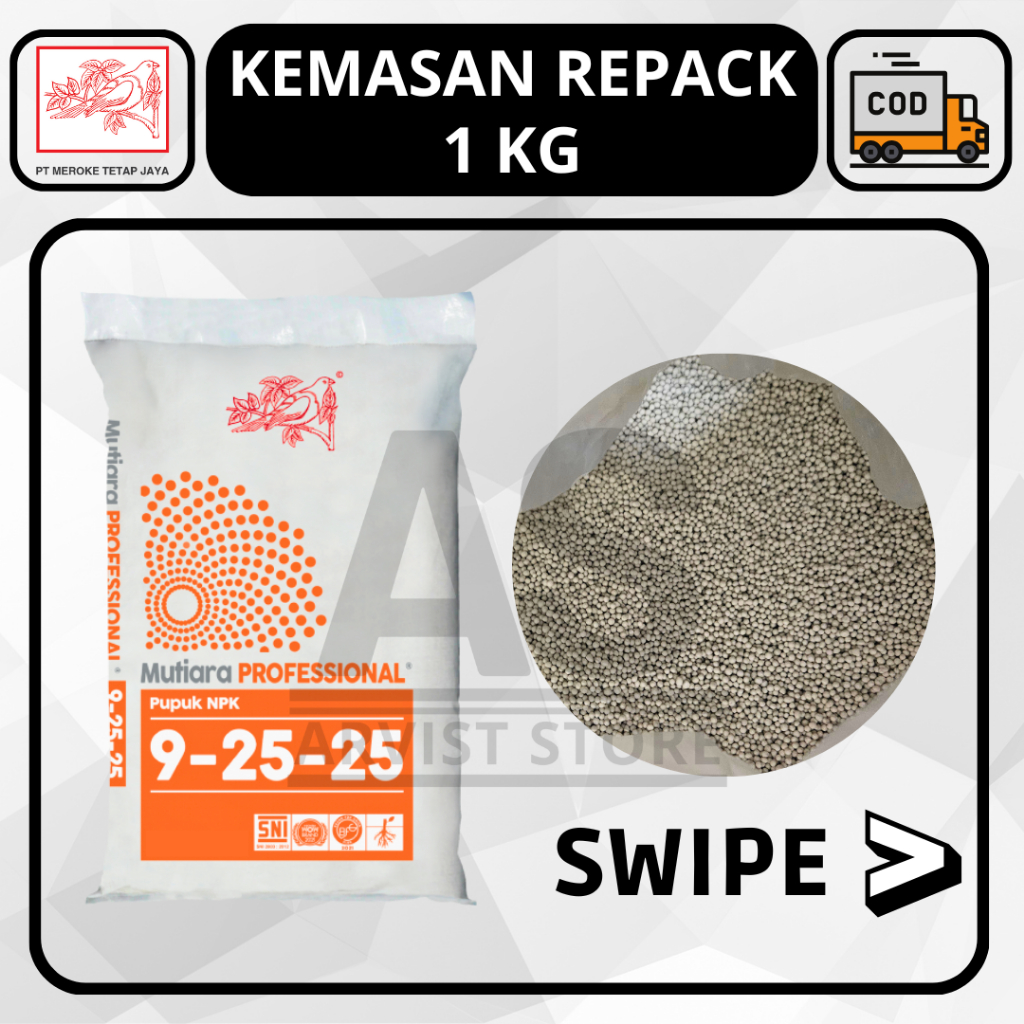 Pupuk Meroke Mutiara NPK PROFESSIONAL 9-25-25 Kemasan Repack 1 Kg