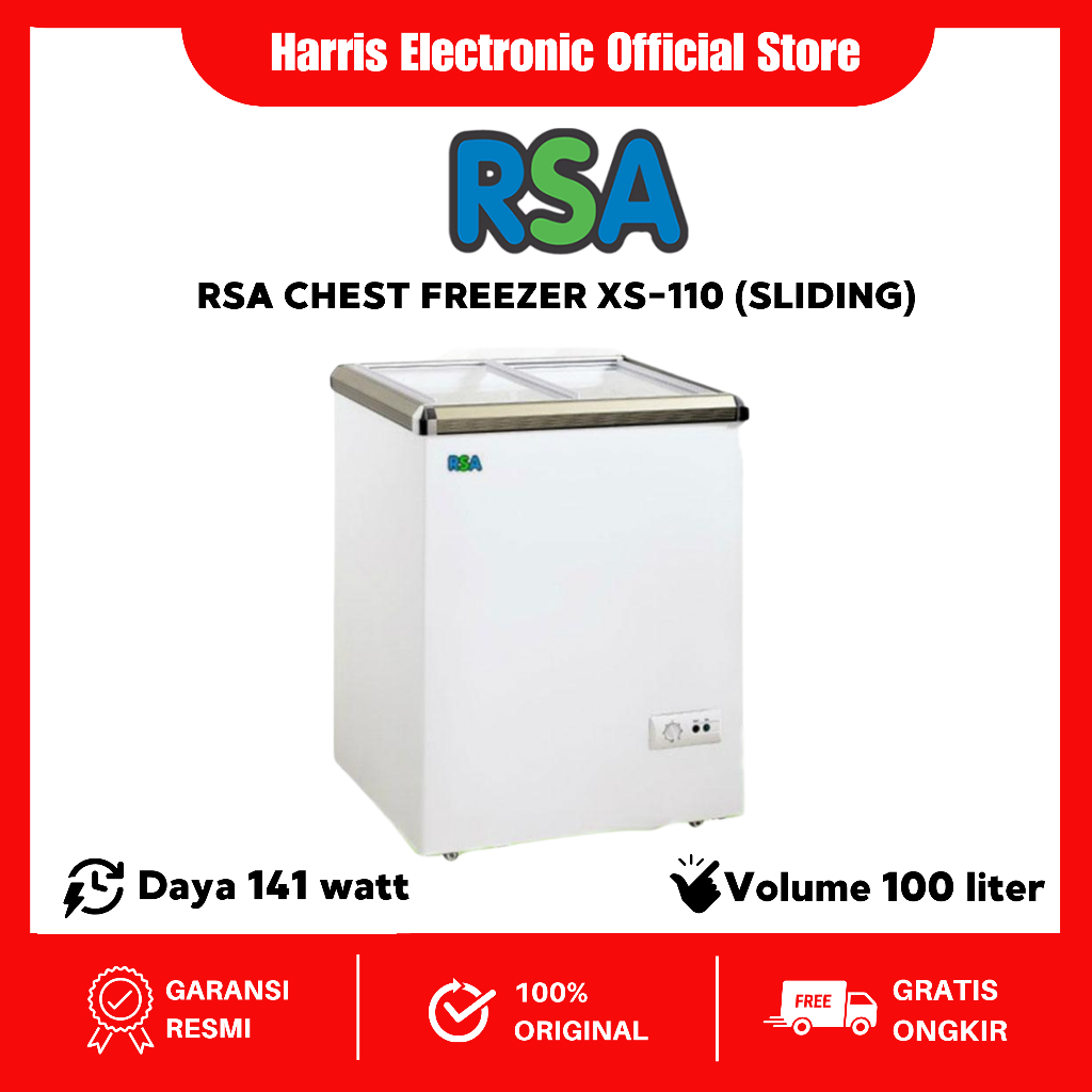 Jual RSA CHEST FREEZER XS-110 (SLIDING) | Shopee Indonesia