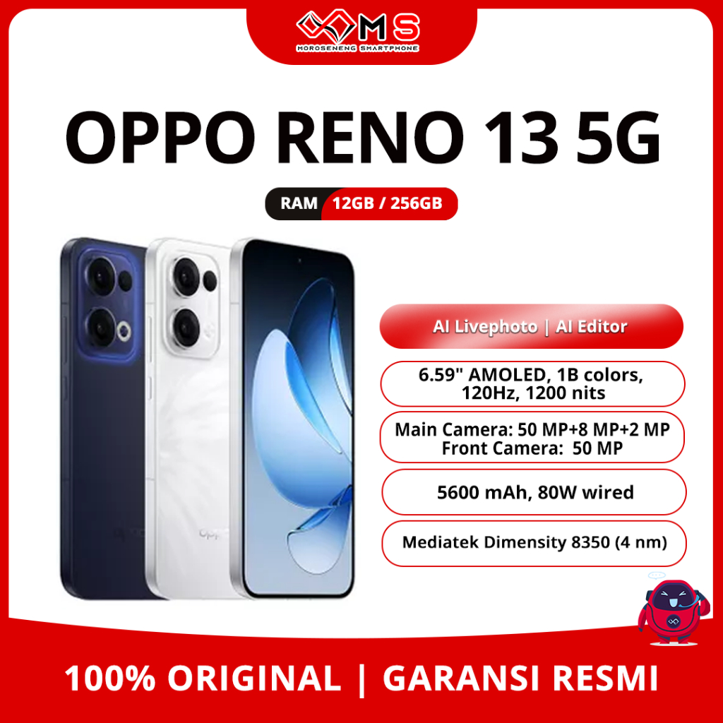 Jual OPPO RENO 13 5G RAM 12/256 GB NEW GARANSI RESMI | Shopee Indonesia