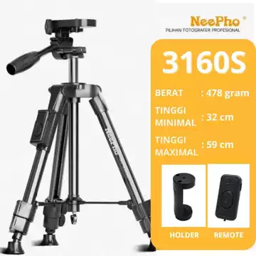 Neepho 3160s Tripod Multifungsi Photography Kamera Cellphone DSLR