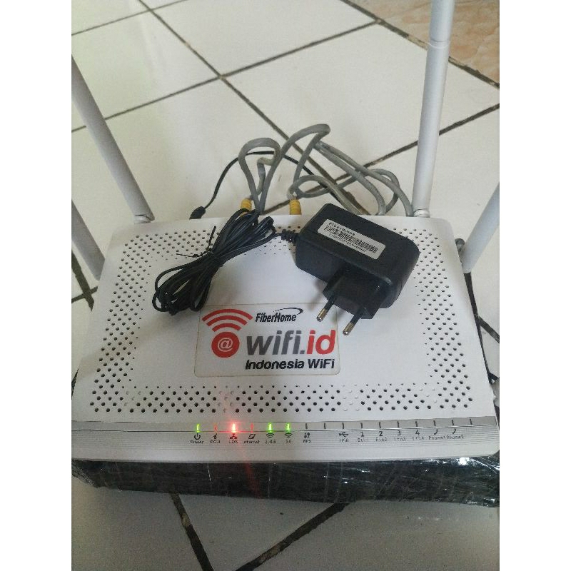 Jual Router FiberHome HG6245N premium 6 antena lengkap adaptor, garansi ...