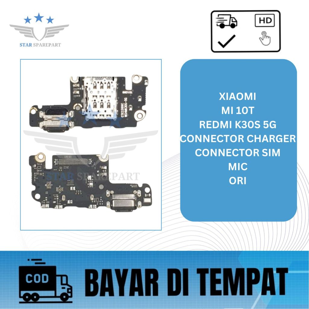 FLEXIBEL XIAOMI MI 10T REDMI K30S 5G CONNECTOR CHARGER CONNECTOR SIM  MIC ORI