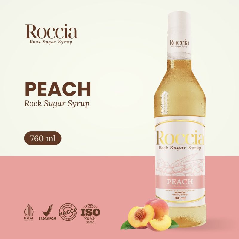 Jual Roccia Rock Sugar Syrup Peach - Syrup Gula Batu Rasa Peach 760ml ...