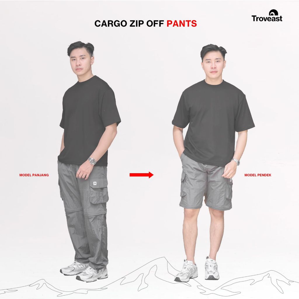 Jual Troveast Celana Cargo Panjang Parasut Outdoor Zip Off Series Grey ...