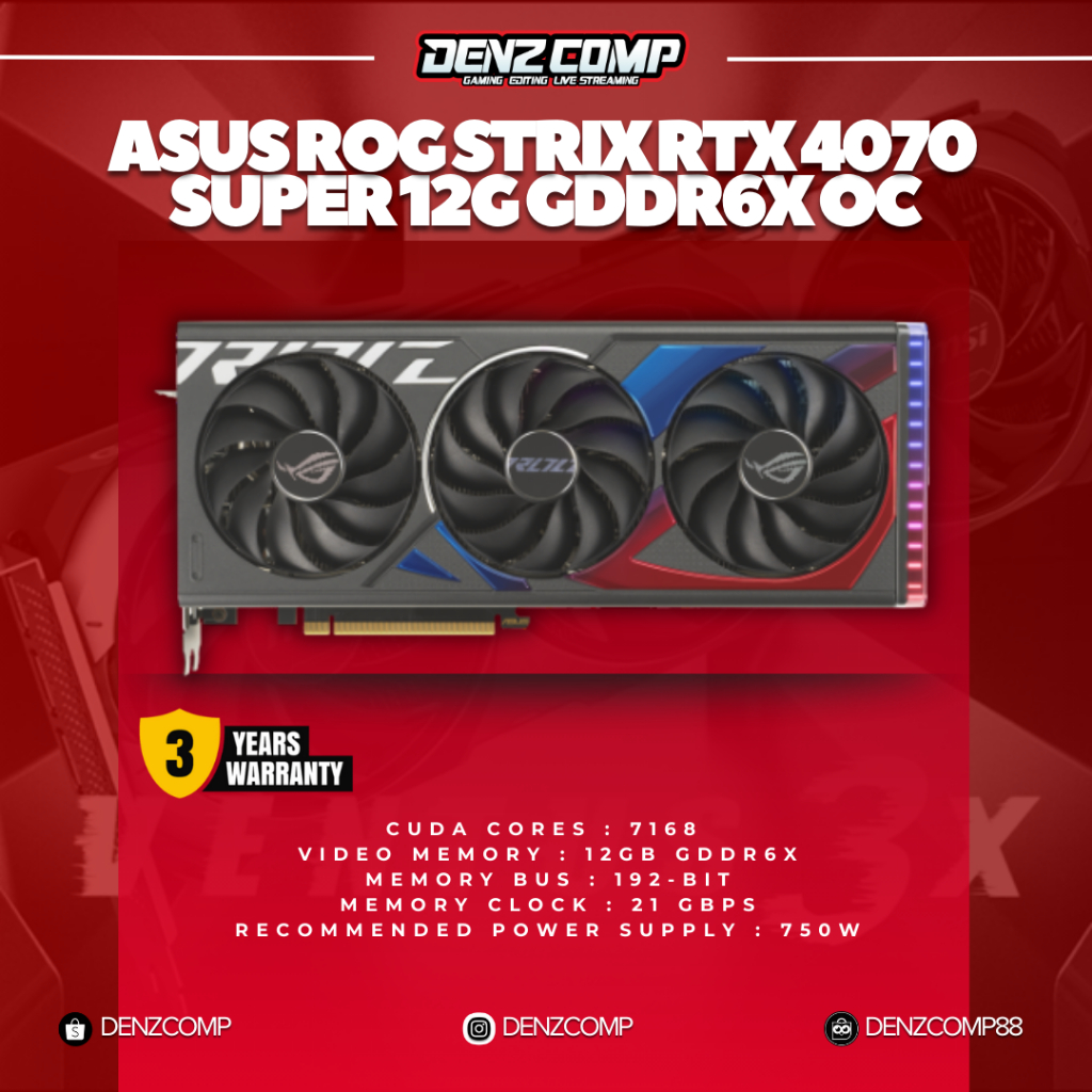 Jual ASUS ROG Strix GeForce RTX 4070 SUPER 12GB GDDR6X OC Edition ...