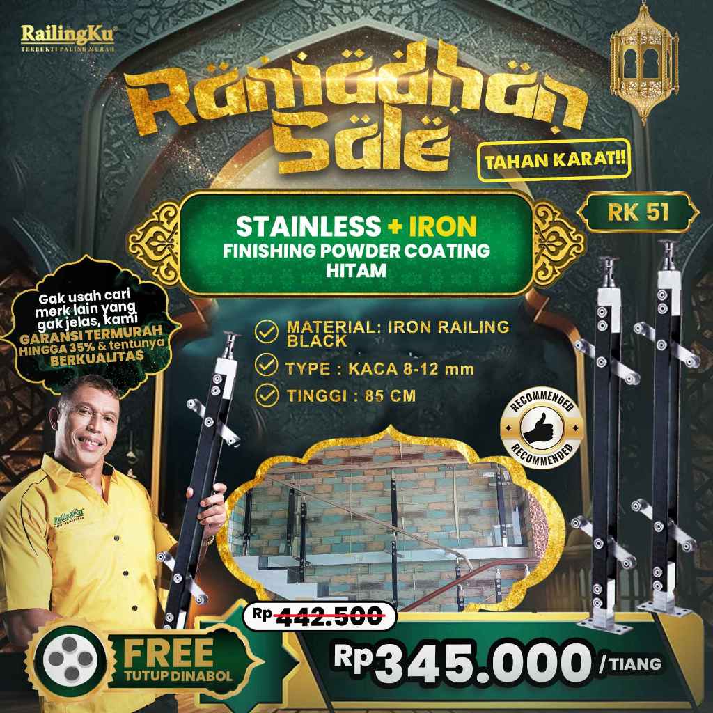 Jual [RAMADHAN SALE] Railing Tangga Stainless Industrial Tiang ...