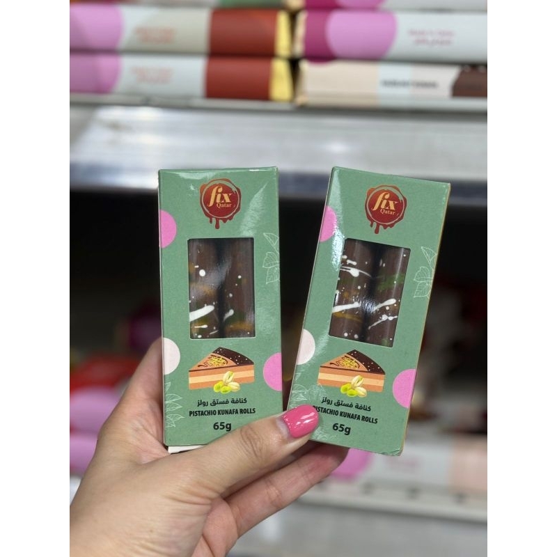 Jual fix qatar chocolate qatar pistachio kunafa roll 65 gr | Shopee ...