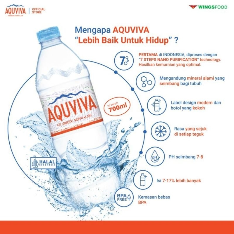 AQUVIVA 700ML(isi 12botol)