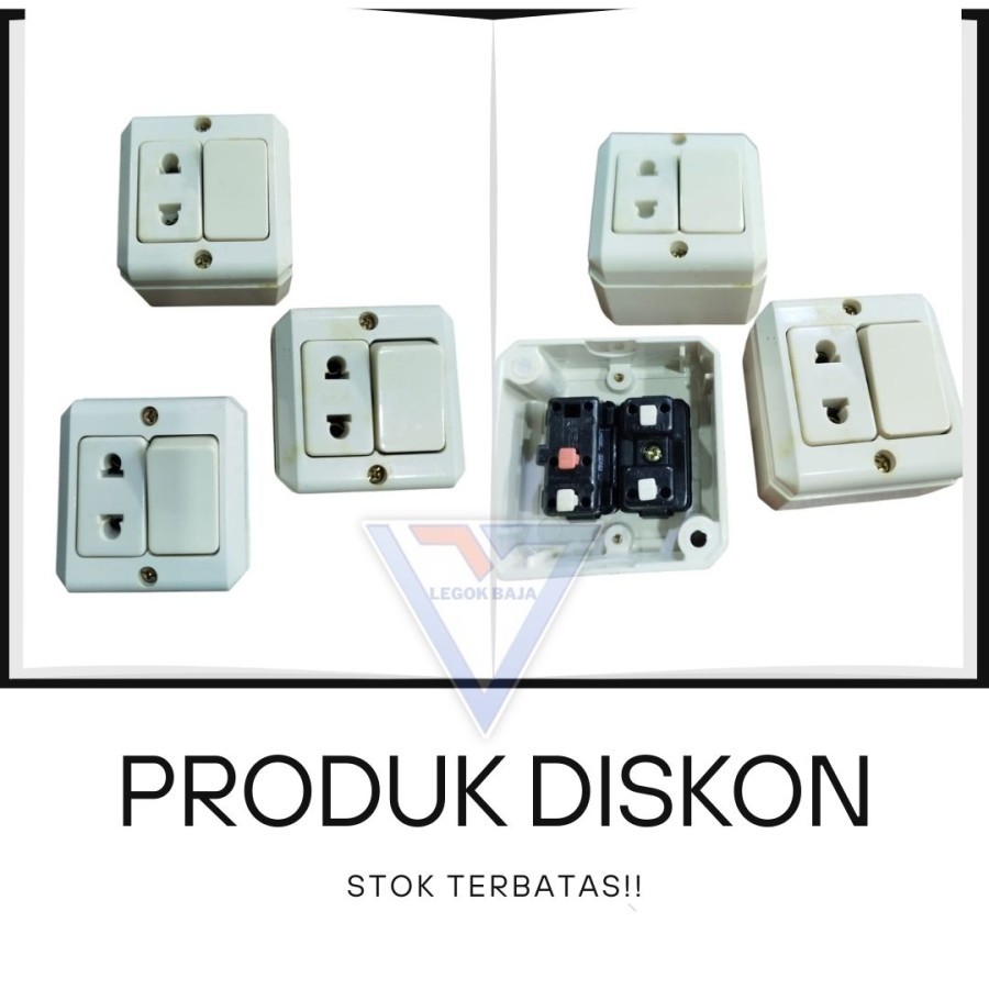 Jual BROCO Stop Kontak Universal + Saklar Tunggal Outbow New Gee ...