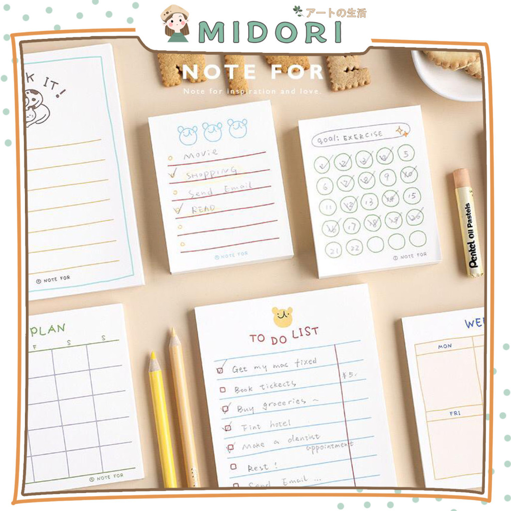 Jual [MIDORI] 100/ 50Lembar SIMPLE MEMO PAD Note Paper Notepad Note ...