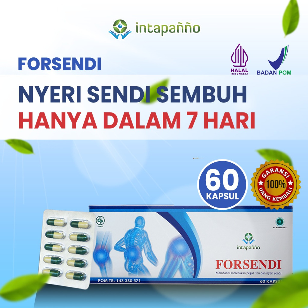 INTAPANNO Forsendi Obat Herbal Nyeri Sendi / Pegal Linu 60 Kapsul Tradisional Halal BPOM INO