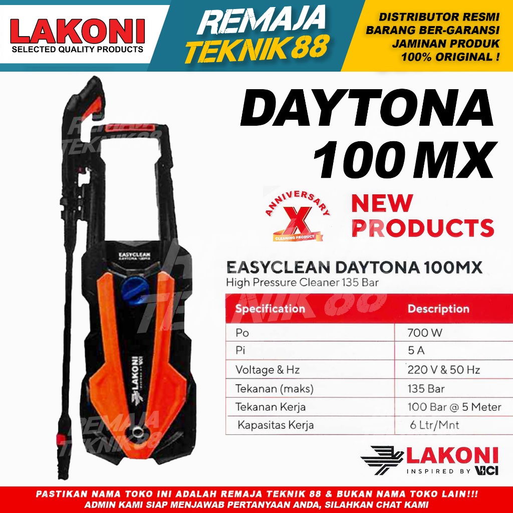 Jual NEW! LAKONI DAYTONA 100MX 700W - Mesin Steam Jet Cleaner EasyClean ...