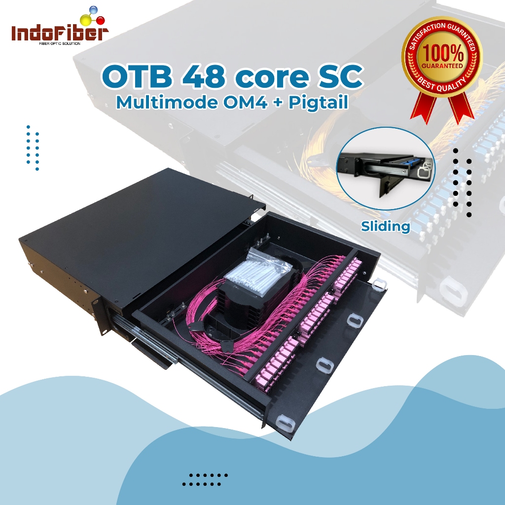 Jual INDOFIBER OTB 48 core SC multimode OM4 rackmount sliding + Pigtail ...