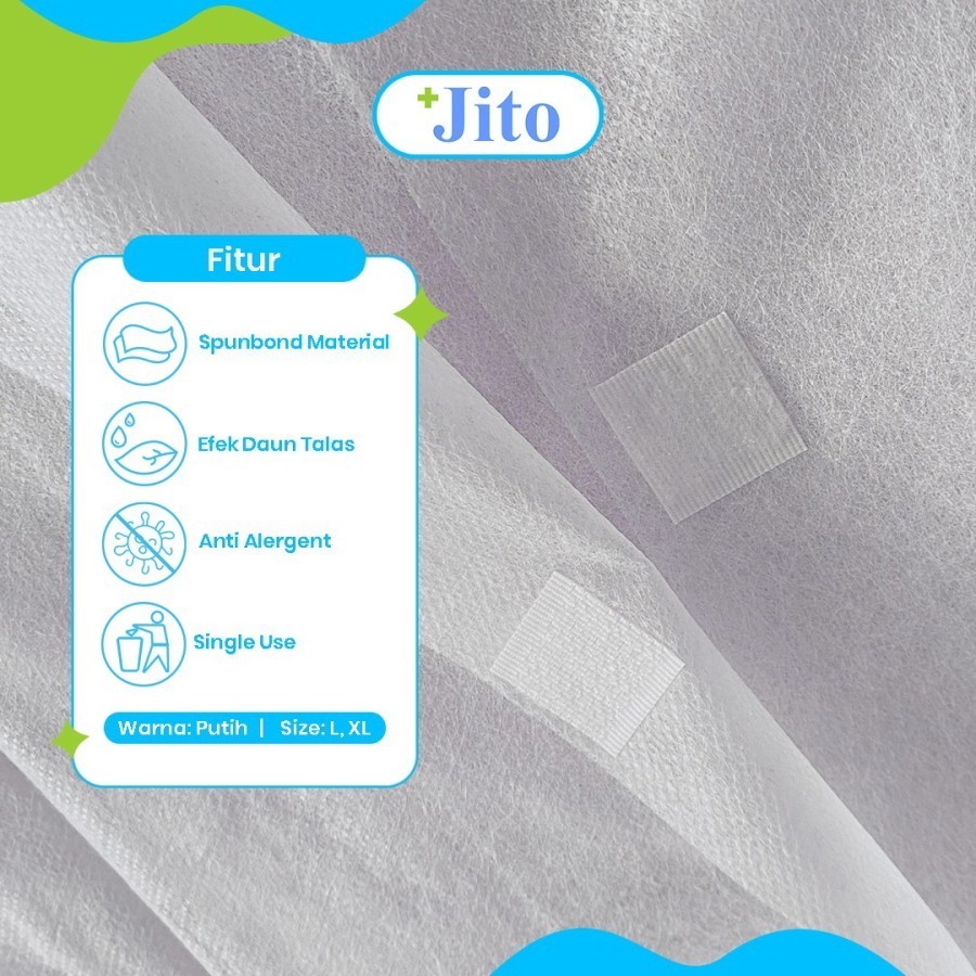 Jual APD Jas Lab Hazmat Coat velcro Disposable Spunbond ANTISTATIC JITO ...