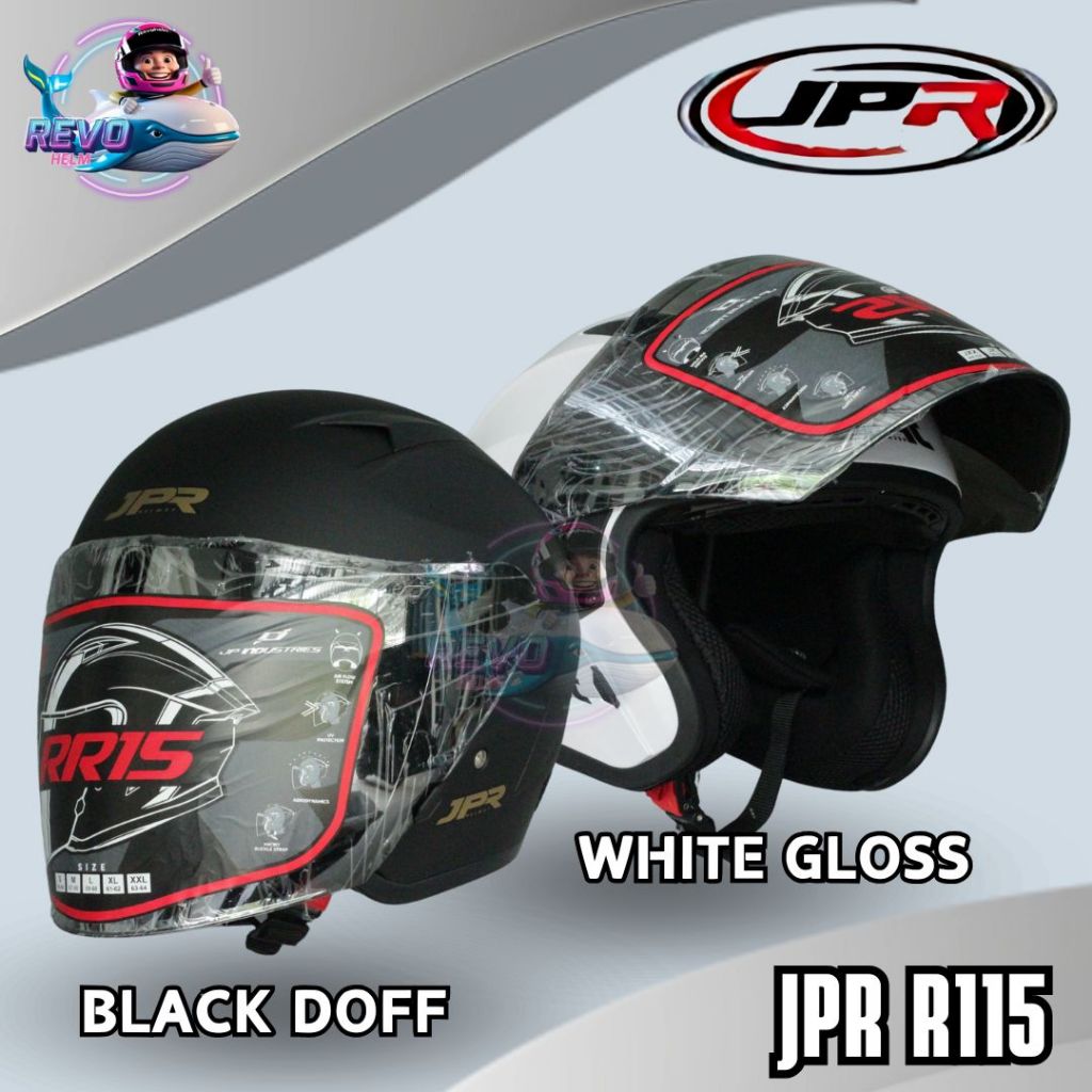 Jual HELM HALF FACE JPX_JPR RR15 PAKET GANTENG VISOR IRIDIUM SILVER ...