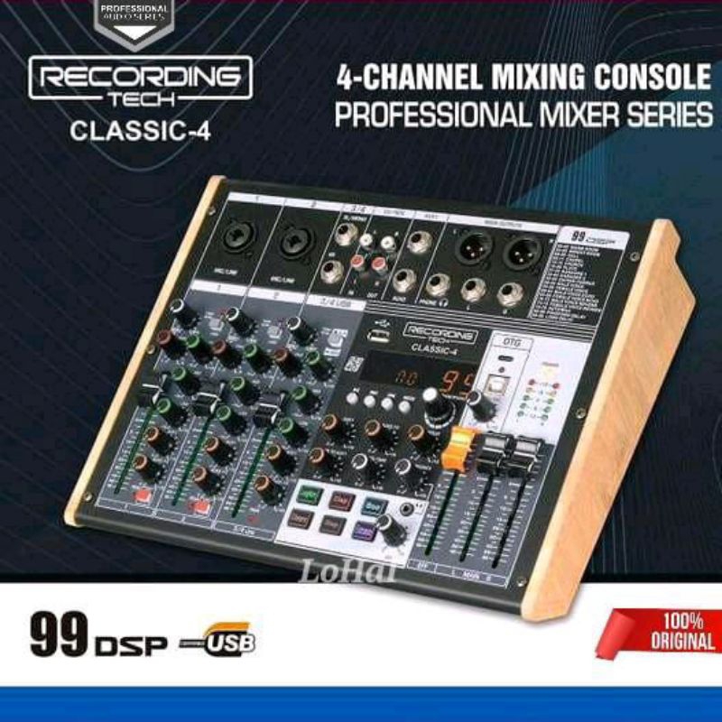 Jual Mixer Audio Recording Tech Classic 4 Built-in Battery 4 Channel ...