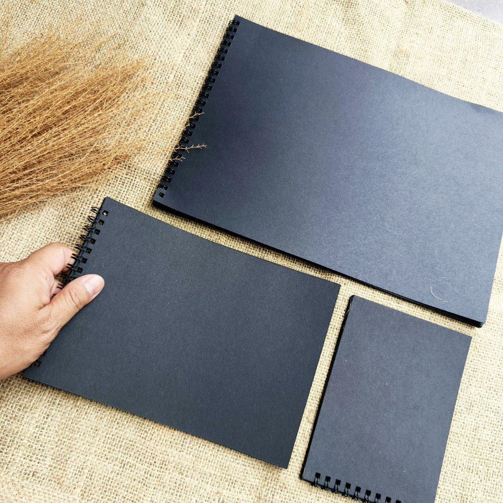 Jual NOTEBOOK BLACK PAPER A4/A5/A6 Buku tulis kertas hitam bahan tebal ...