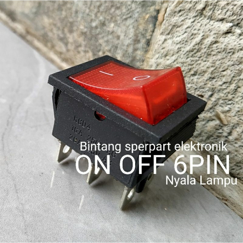 Jual SWITCH ON OFF LAMPU 6PIN SWITCH ON OFF 6 PIN SAKLAR ON OFF 6 PIN ...