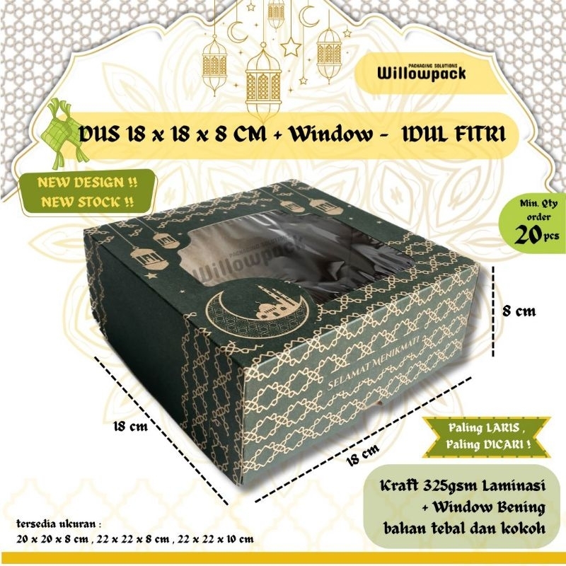 Jual DUS IDUL FITRI 18x18x8 NEW DESIGN( MIN. 20 pcs ) LAMINASI NASI ...