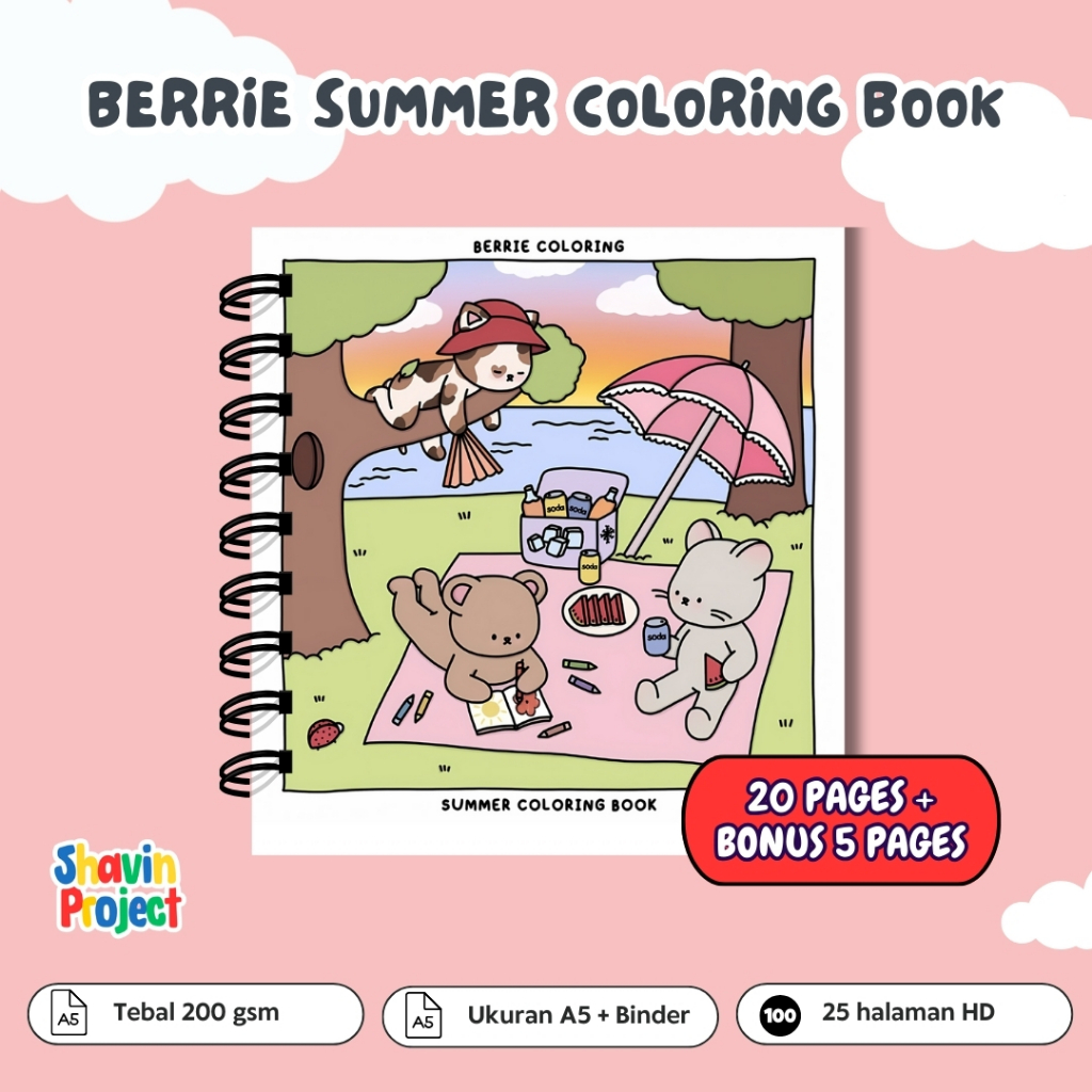 Jual Coloring book Berrie and Friends summer Coloring Pages 25 Halaman ...