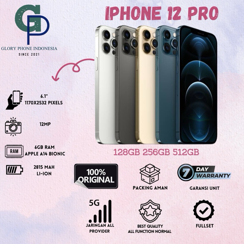 Jual ip 12 Pro 128GB 256GB 512GB Fullset | Shopee Indonesia