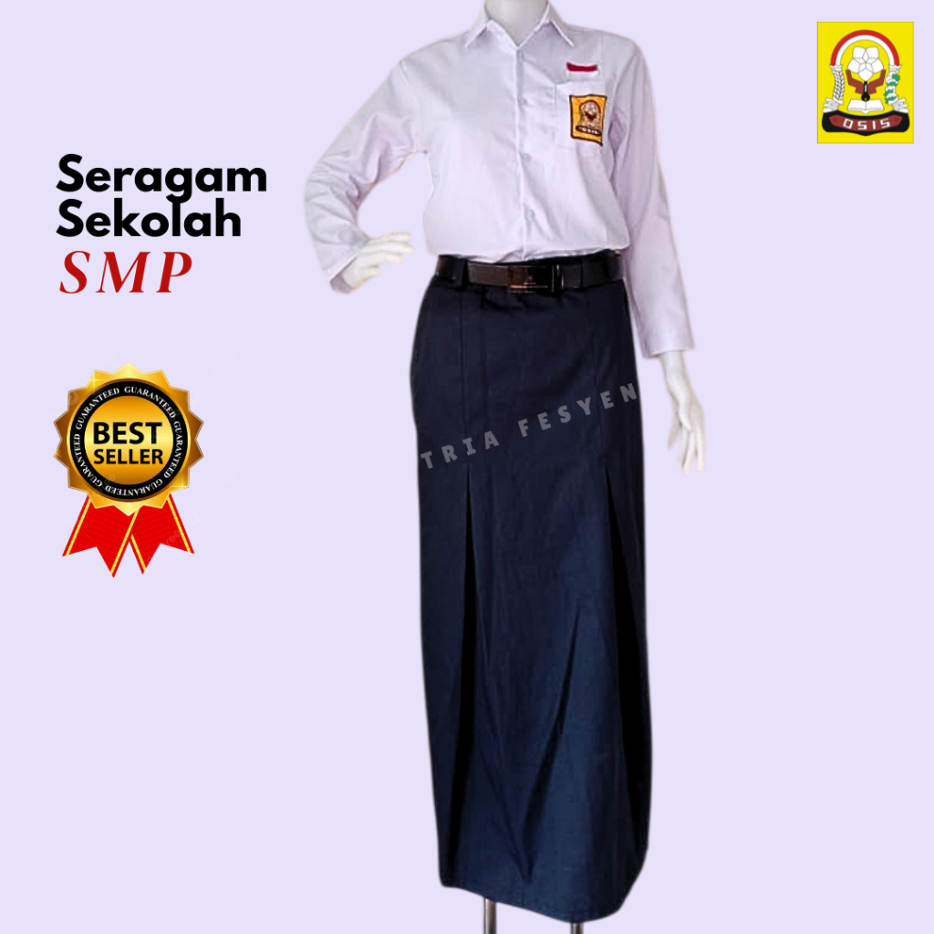 Jual Setelan Seragam Sekolah Putih Biru SMP Anak Perempuan Baju Putih ...