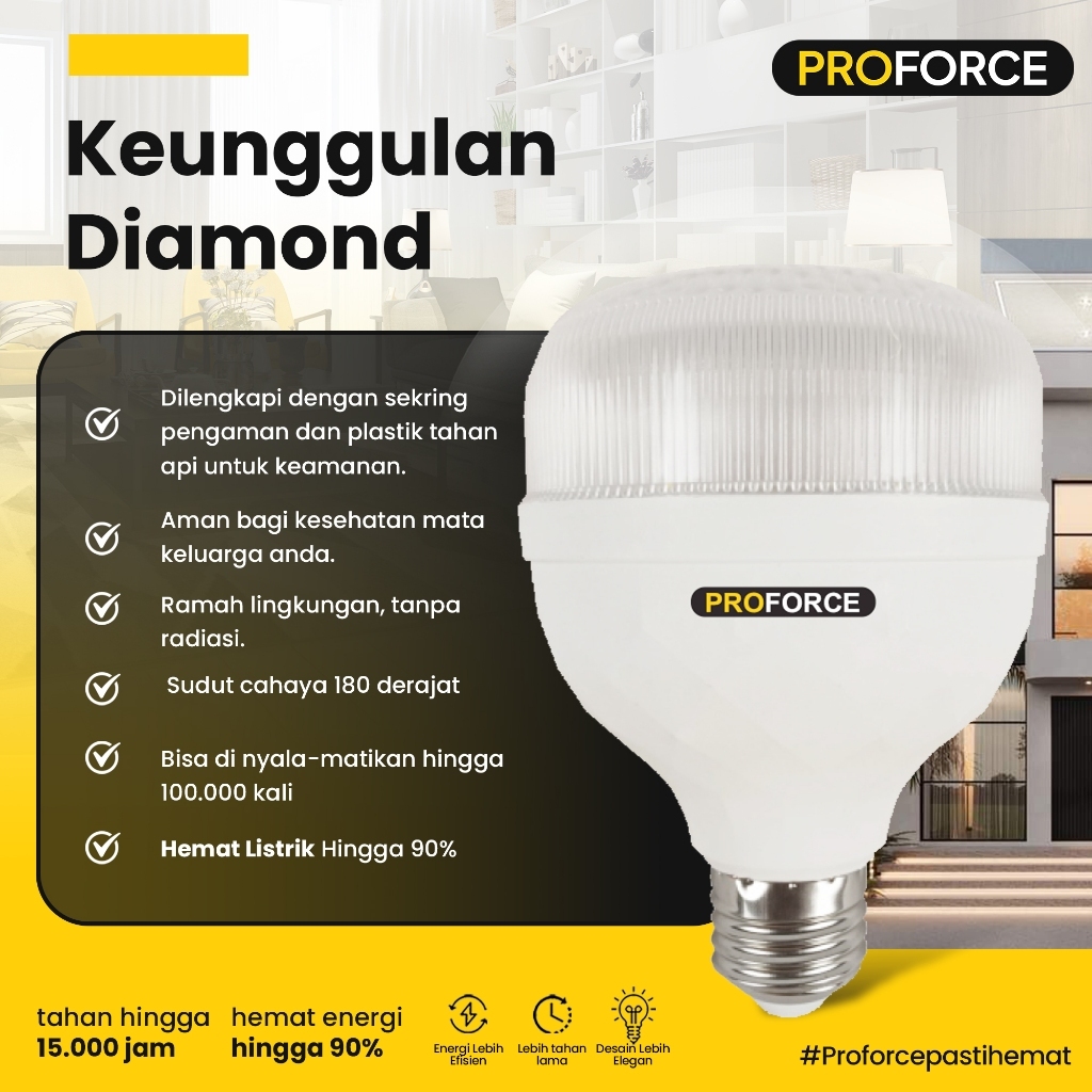 Jual Paket 3 Pcs - Proforce Bohlam Lampu LED Diamond Hemat Energi Super ...