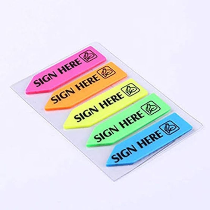 Jual stiker sticky notes sign here ( panah arah ) | Shopee Indonesia