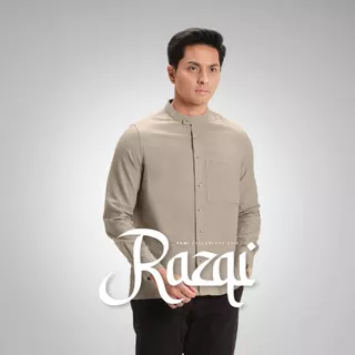 CUTOFF Razqi Rami Collarless Shirt Kemeja Koko Pria Lengan Panjang
