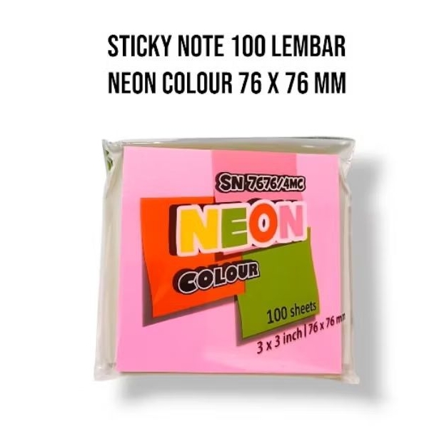 Jual sticky note v-tec neon colour / memo /kertas tempel warna 7676 ( 1 ...