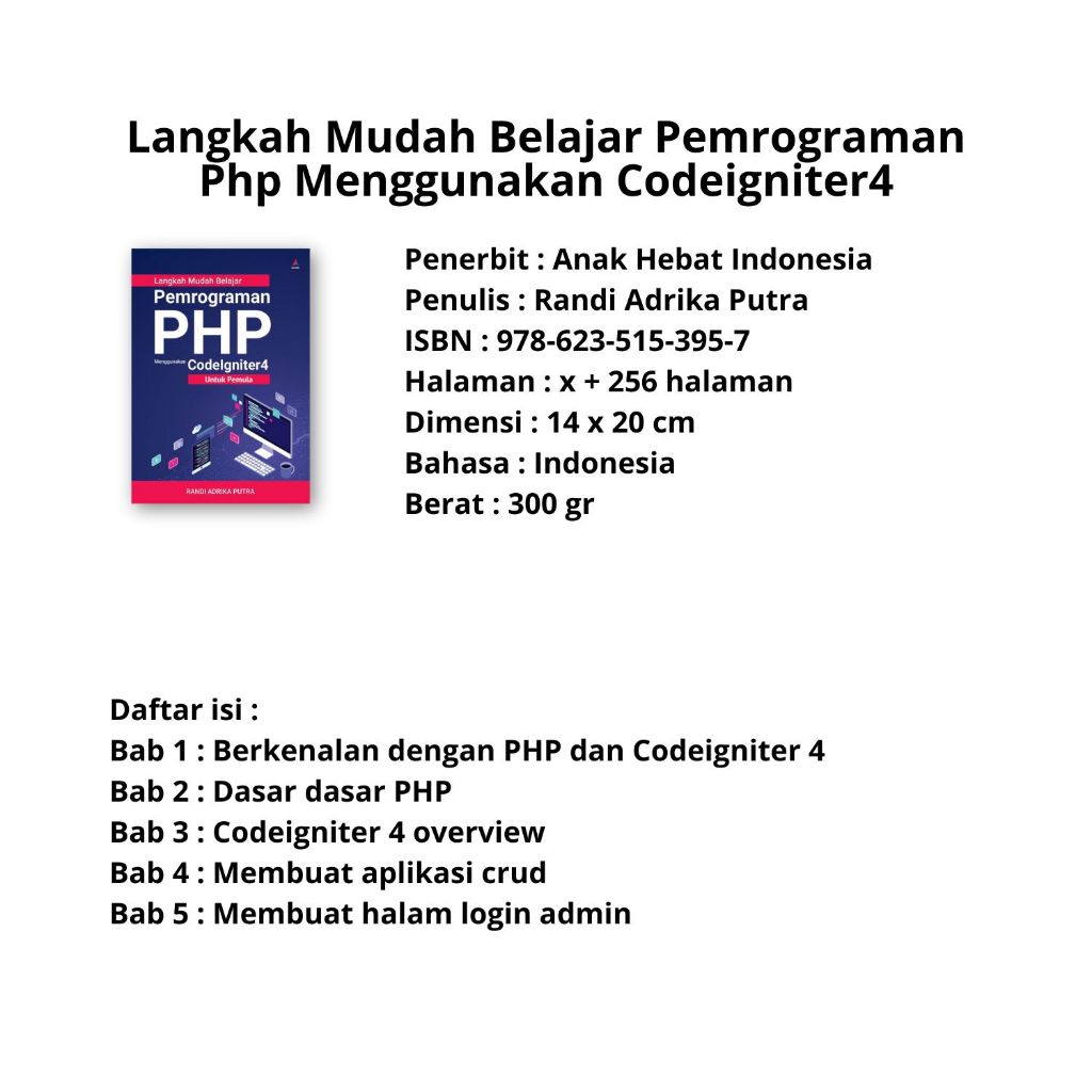 Jual Buku Pemrograman | Langkah Mudah Belajar Pemrograman Php ...