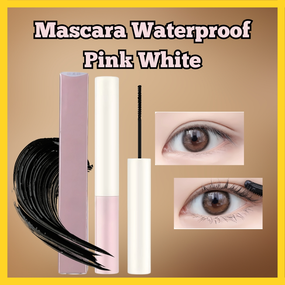 Jual Mascara Waterproof Pink White Edition Maskara Melentikkan Ringan ...