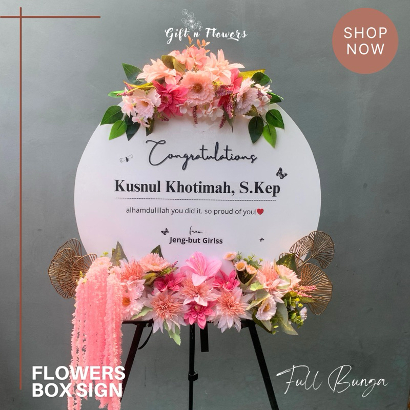 Jual Flowers Box Sign Bulat / Papan Bunga Ucapan Grand Opening ...