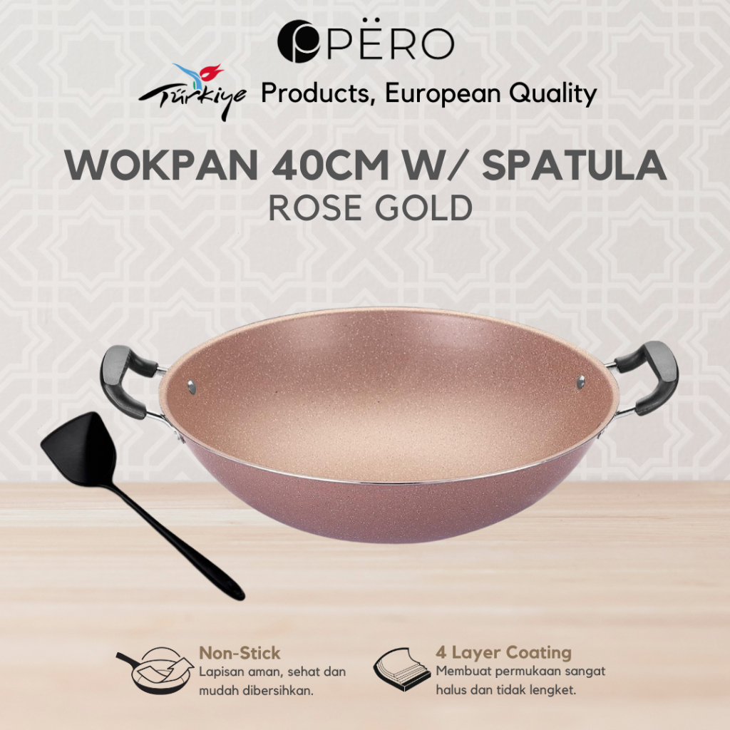Jual Pero Wokpan Jumbo 2 Handle Granite Nonstick / Wok Rendang Jumbo ...