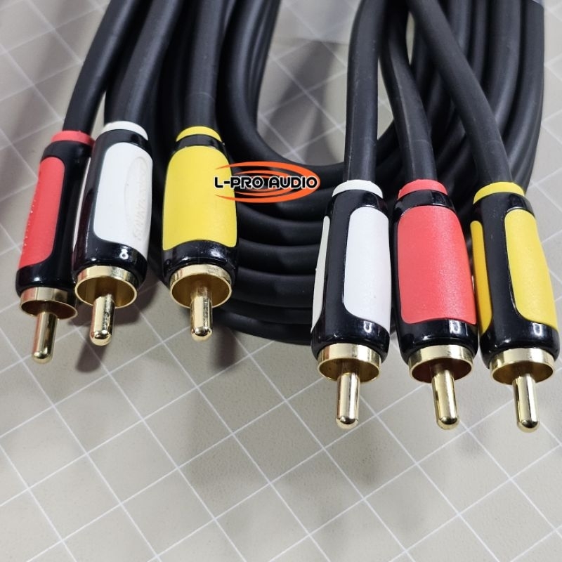Jual Kabel jek RCA 3 Jalur SOUNDCREST PC1 dan ME3 panjang 2M | Shopee ...