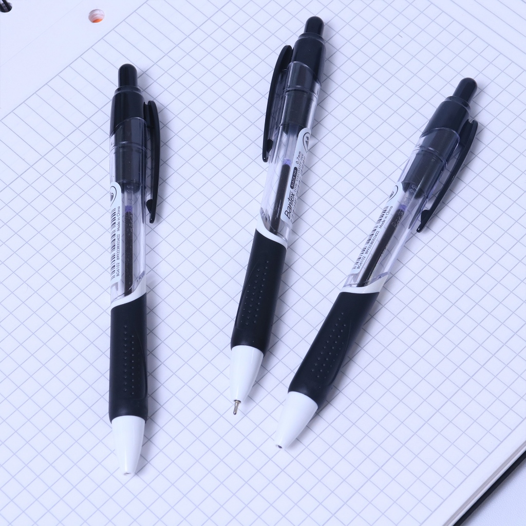 Bantex Ballpoint / Pulpen Pena 0.7 mm Tinta Black Viskositas Rendah Soft Rubber Grip BG6102 (5)